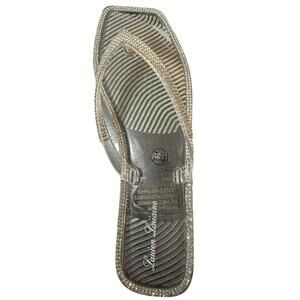 Lauren Lorraine Tampa Clear Jelly Flat Sandals, Rhinestone, Size 6.5, NWT